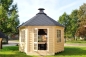 Preview: Holzpavillon aus bestem Holz mit Grillanlage Außenansicht