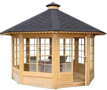 Holzpavillon mit Fenster