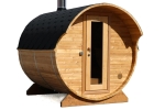 Saunafass 210 cm Länge mit Vordach von außen